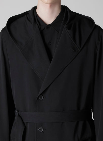 REGULATION GABARDINE 4BUTTONS HOODED COAT