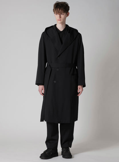 REGULATION GABARDINE 4BUTTONS HOODED COAT