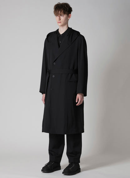 REGULATION GABARDINE 4BUTTONS HOODED COAT