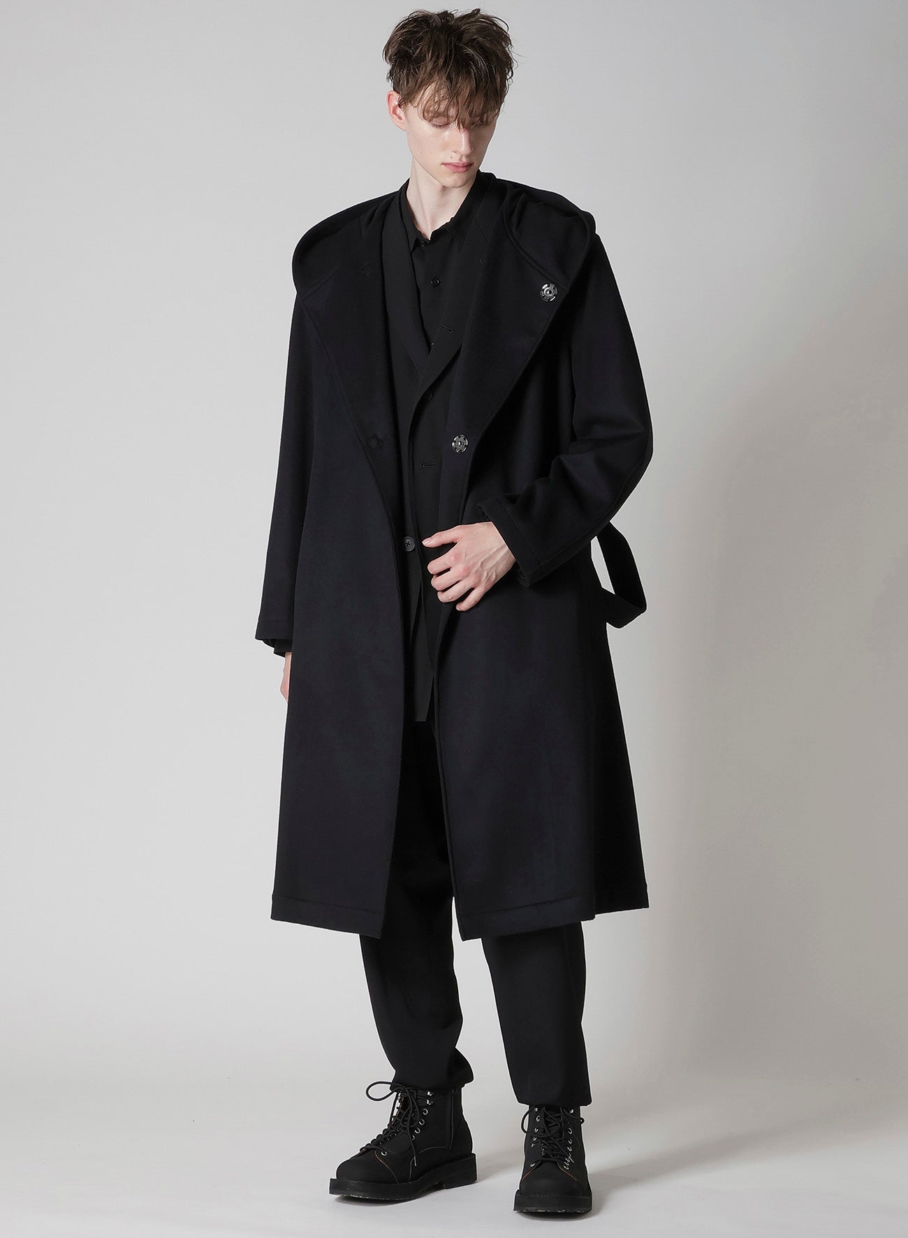W/Ca BEAVER HOODED COAT