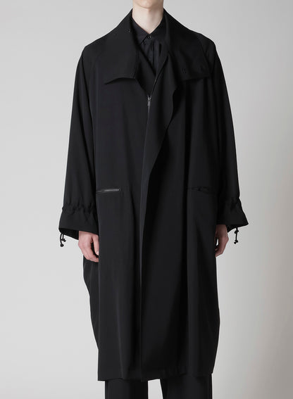 WOOL GABARDINE CROSS SHAPED ZIPPER COAT