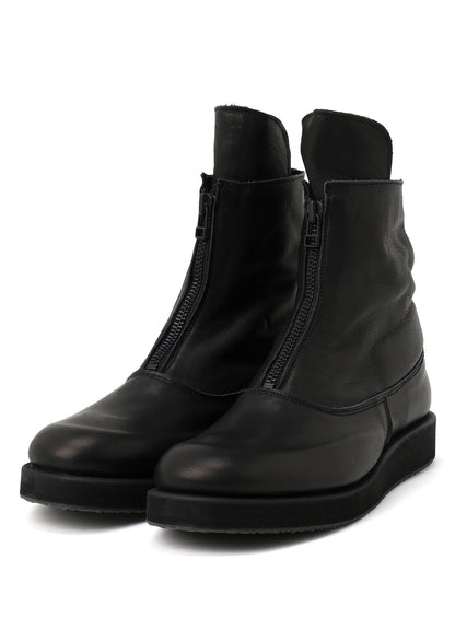 OIL SOFT LEATHER FRONT FASTENER BOOTS