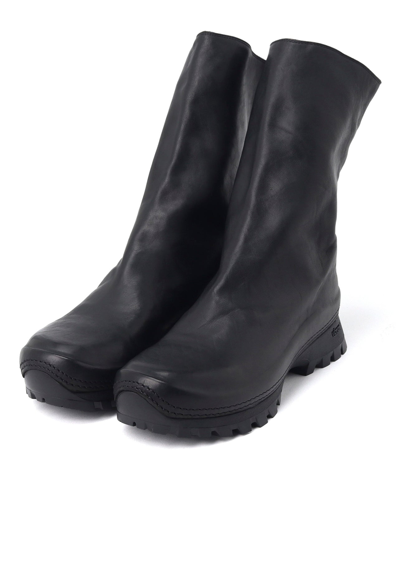FULL GRAIN HORSE LEATHER BACK ZIP MID BOOTS