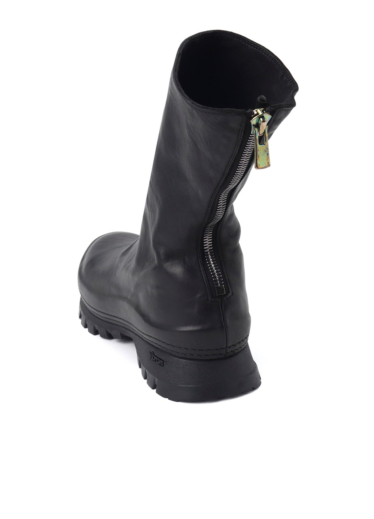 FULL GRAIN HORSE LEATHER BACK ZIP MID BOOTS