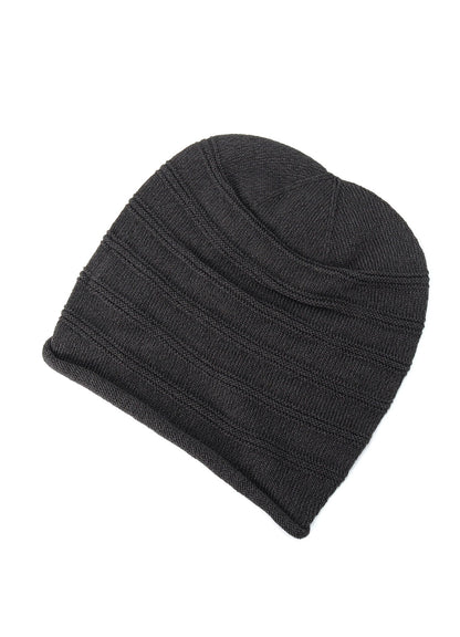 S/C PLAIN STITCH HEM ROLL KNIT CAP