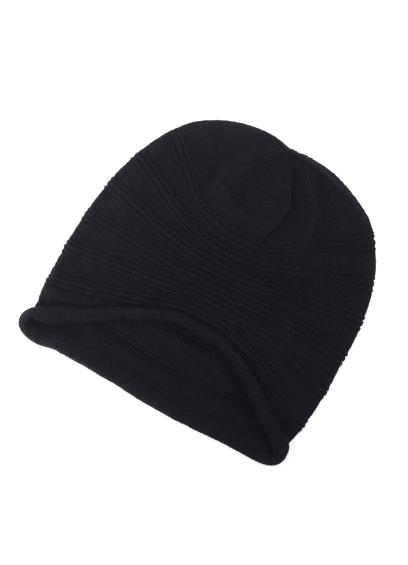 S/C PLAIN STITCH HEM ROLL KNIT CAP