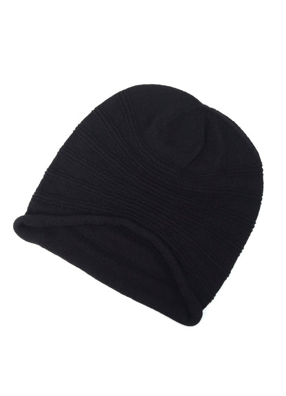 S/C PLAIN STITCH HEM ROLL KNIT CAP