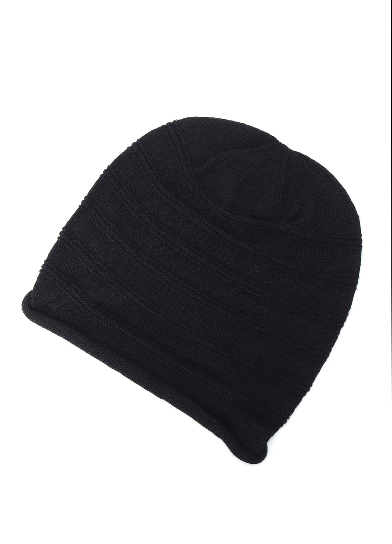 S/C PLAIN STITCH HEM ROLL KNIT CAP