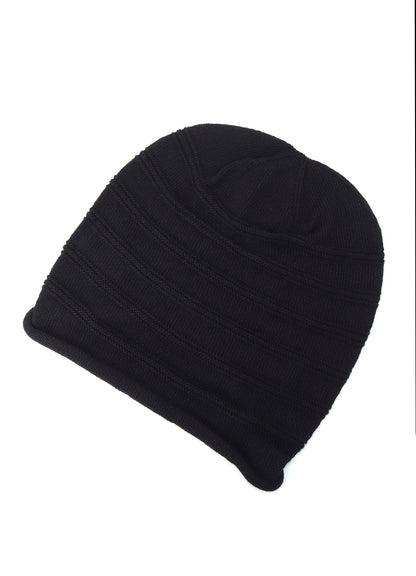 S/C PLAIN STITCH HEM ROLL KNIT CAP