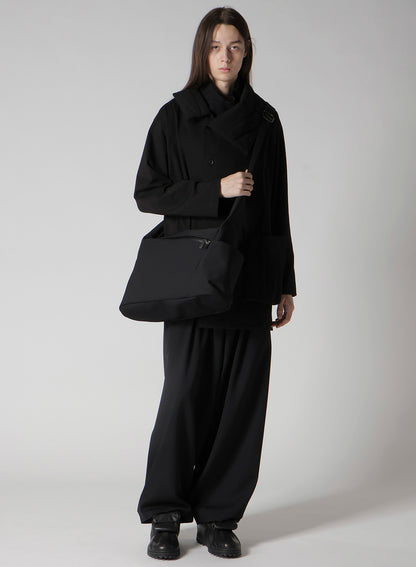 WOOL GABARDINE/NY OBLIQUE ZIPPER SHOULDER BAG