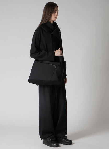 WOOL GABARDINE/NY OBLIQUE ZIPPER SHOULDER BAG