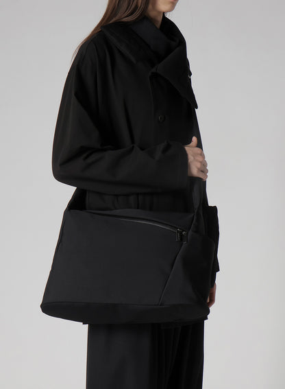 WOOL GABARDINE/NY OBLIQUE ZIPPER SHOULDER BAG