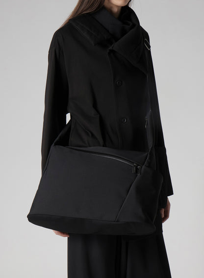 WOOL GABARDINE/NY OBLIQUE ZIPPER SHOULDER BAG