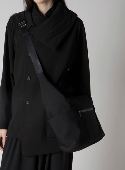 WOOL GABARDINE/NY OBLIQUE ZIPPER SHOULDER BAG