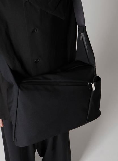 WOOL GABARDINE/NY OBLIQUE ZIPPER SHOULDER BAG