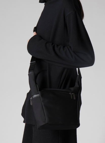 WOOL GABARDINE/NY OBLIQUE ZIPPER SACOCHE