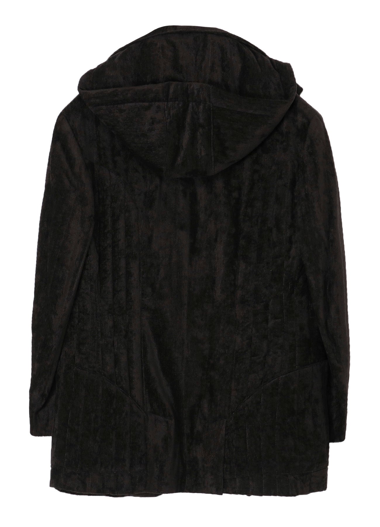 LINEN VELVET PADDED HOOD JACKET