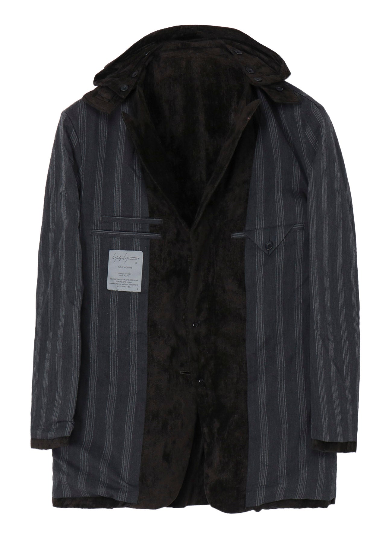 LINEN VELVET PADDED HOOD JACKET