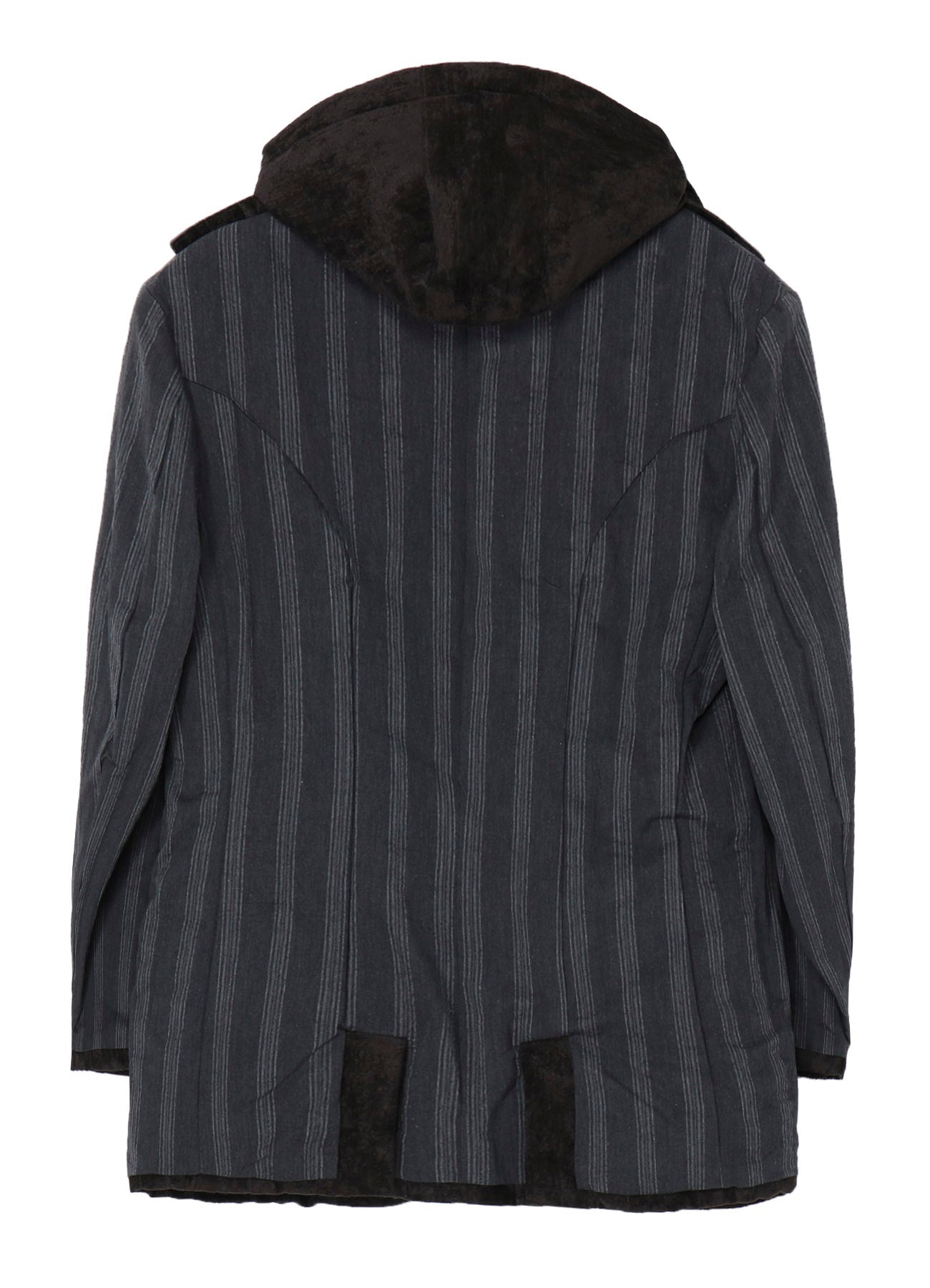 LINEN VELVET PADDED HOOD JACKET
