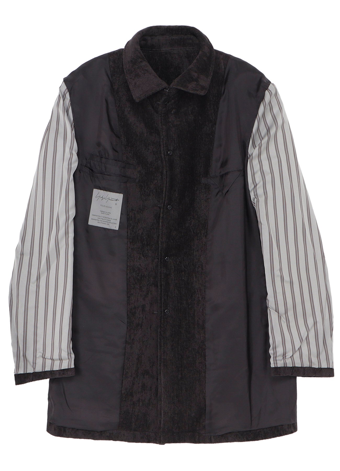 LINEN VELVET TAB DETAIL PADED JACKET