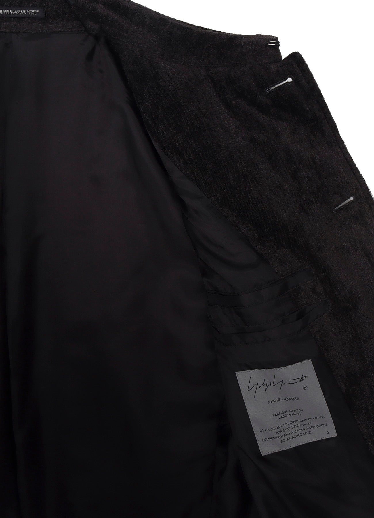 LINEN VELVET TAB DETAIL PADED JACKET