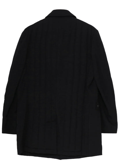 WOOL GABARDINE TAB DETAIL PADED JACKET