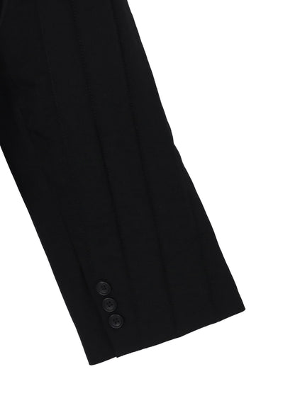 WOOL GABARDINE TAB DETAIL PADED JACKET