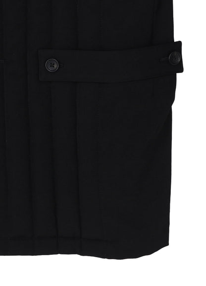 WOOL GABARDINE TAB DETAIL PADED JACKET