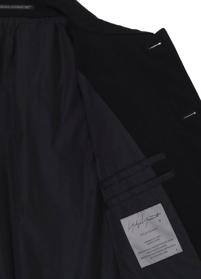 WOOL GABARDINE TAB DETAIL PADED JACKET