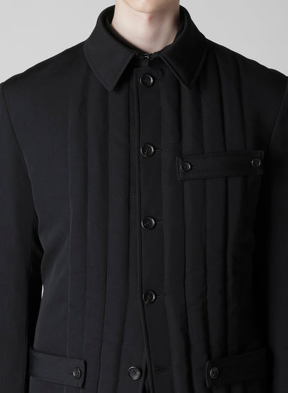 WOOL GABARDINE TAB DETAIL PADED JACKET