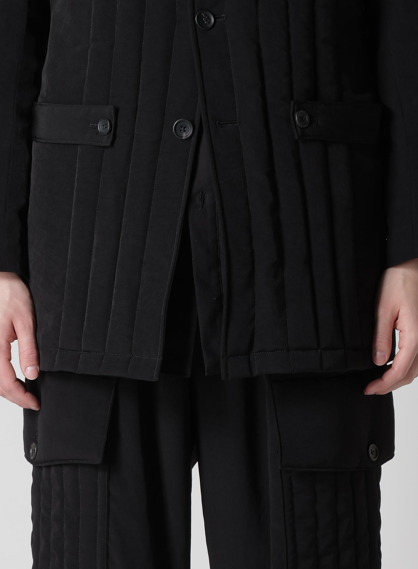 Ta TUXEDO TAB DETAIL PADDED JACKET