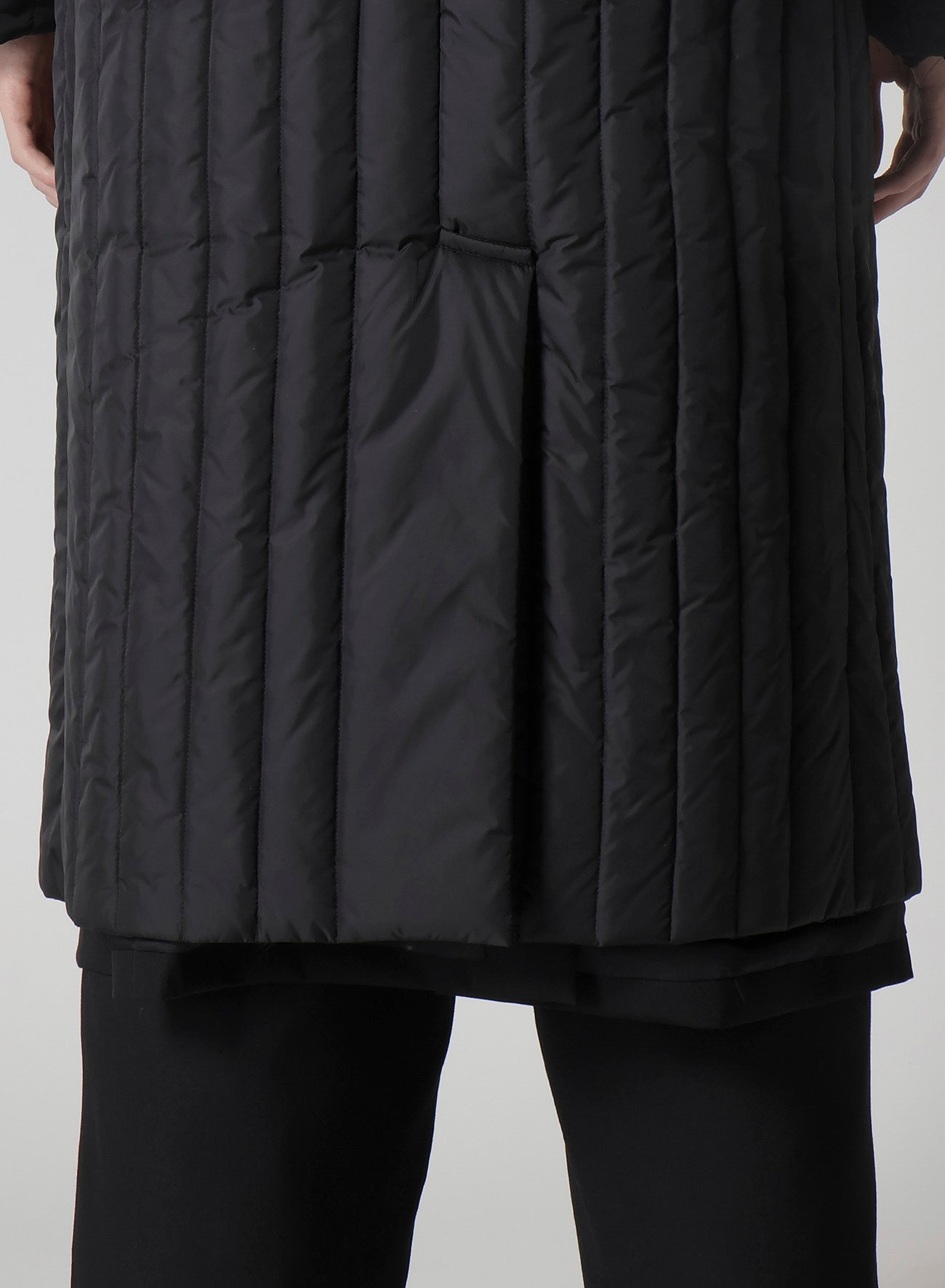 WOOL GABARDINE 4 BUTTONS LONG JACKET WITH LINER