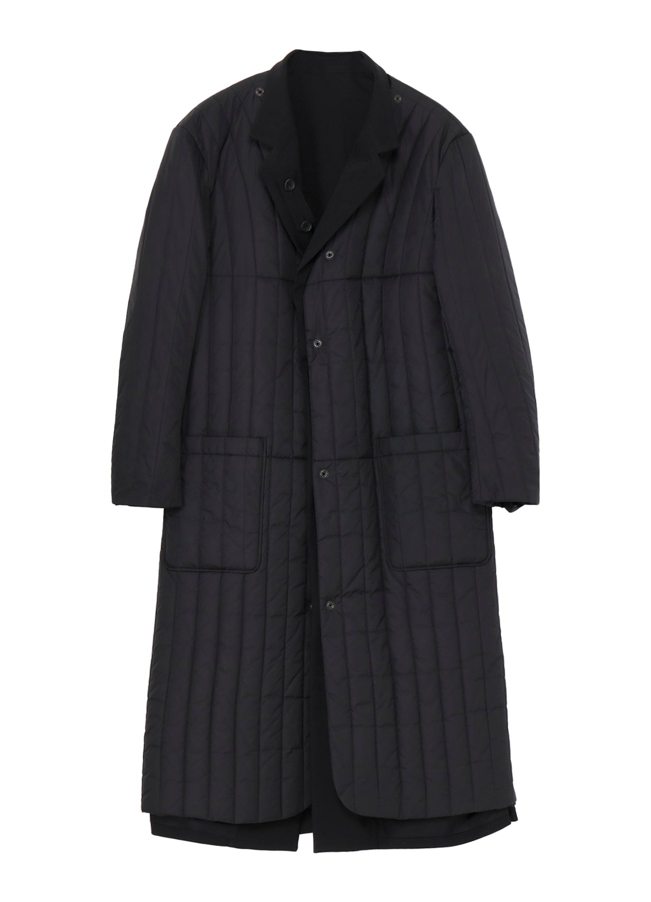 WOOL GABARDINE 4 BUTTONS LONG JACKET WITH LINER