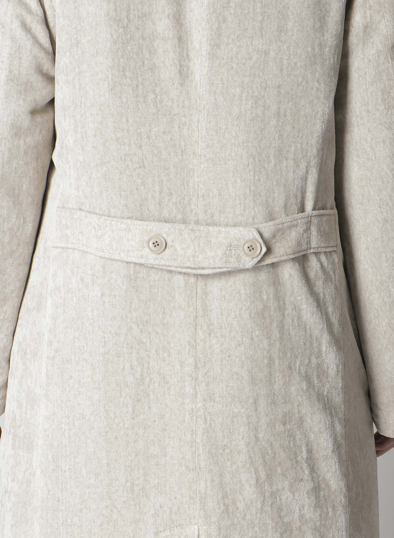 LINEN VELVET STAND COLLAR JACKET WITH LINER