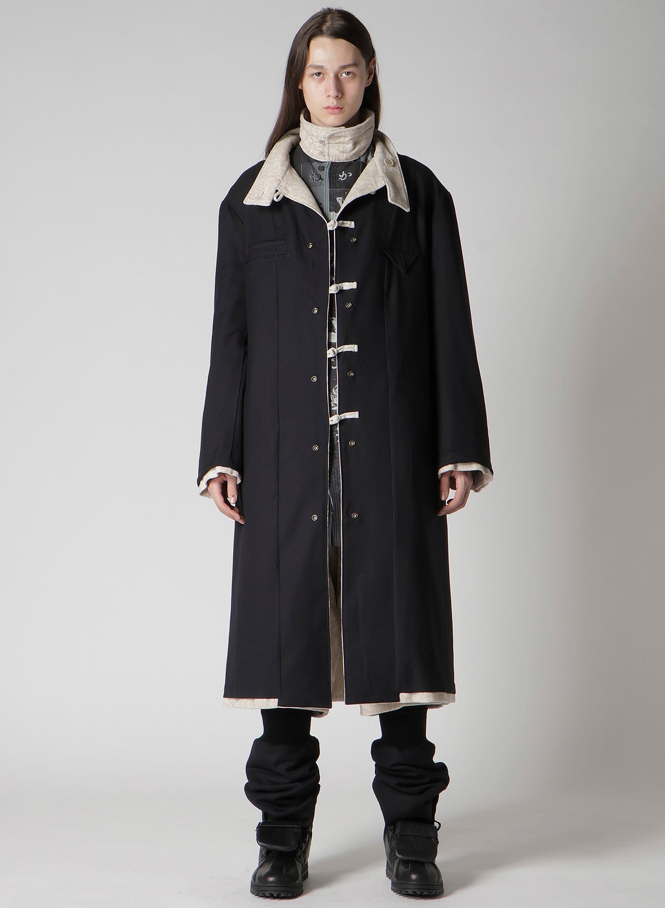 LINEN VELVET STAND COLLAR JACKET WITH LINER