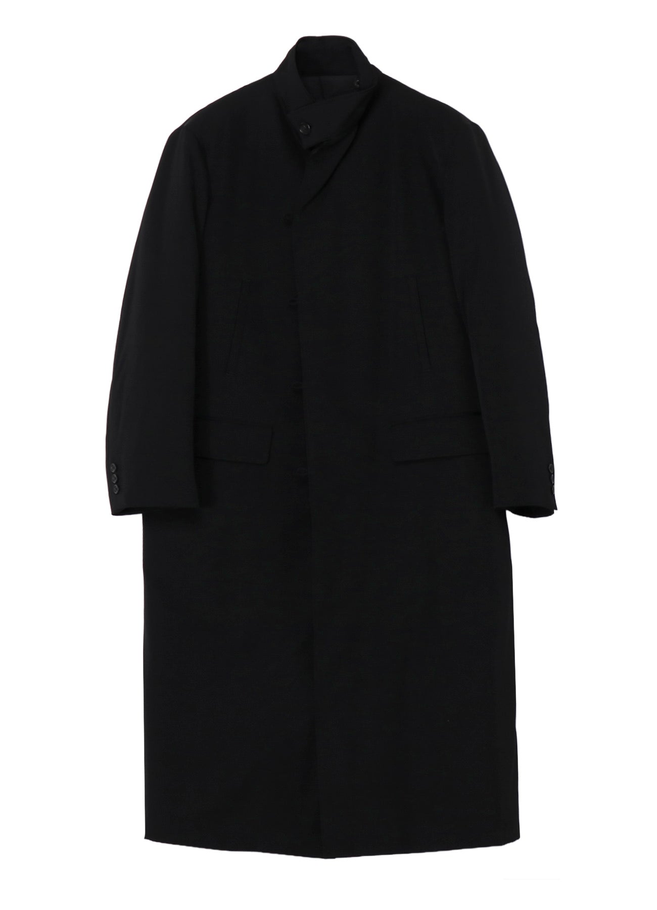 WOOL GABARDINE STAND COLLAR JACKET WITH LINER