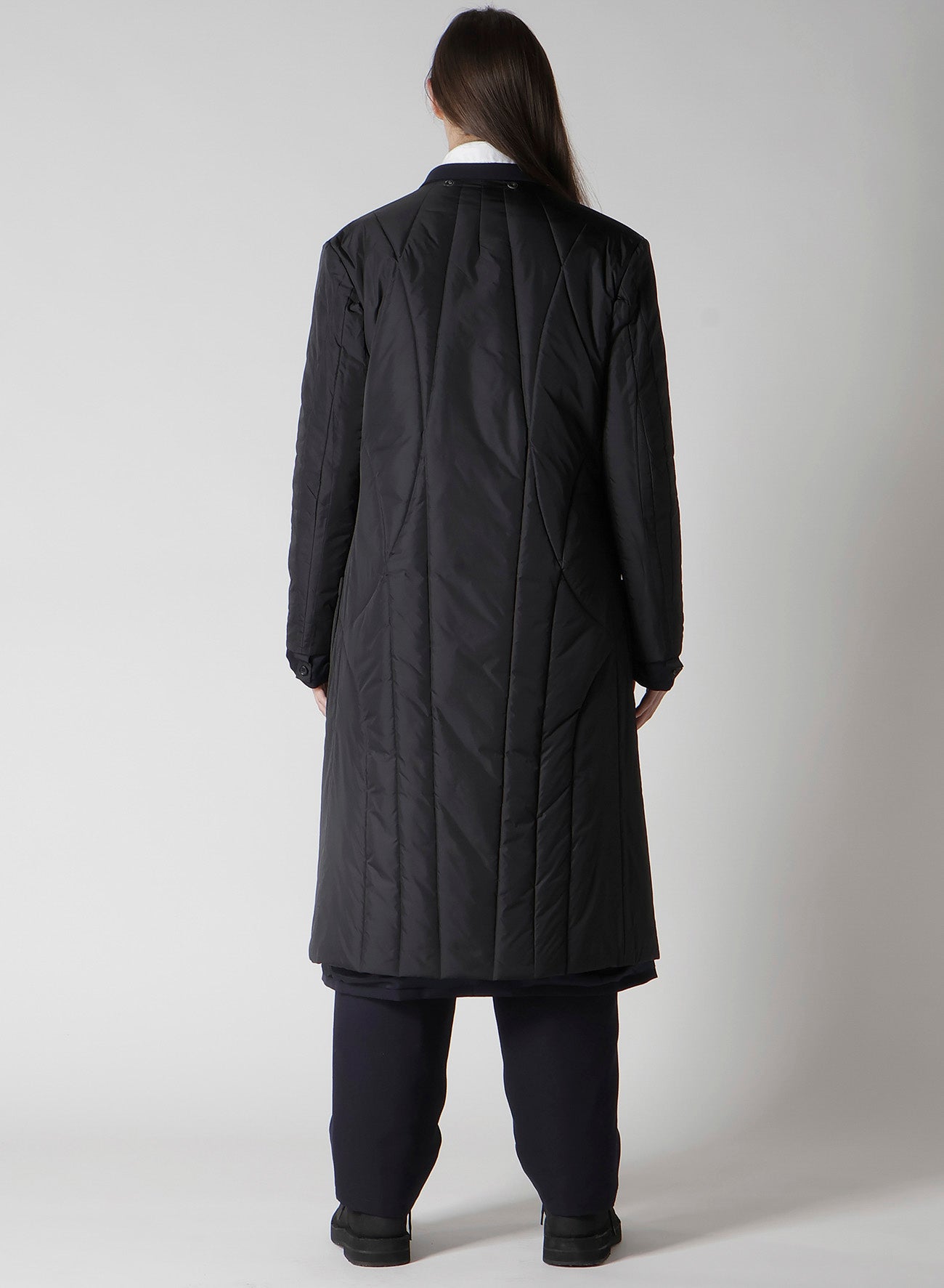 NAVY WOOL GABARDINE ONE BUTTON JACKET WITH LINER