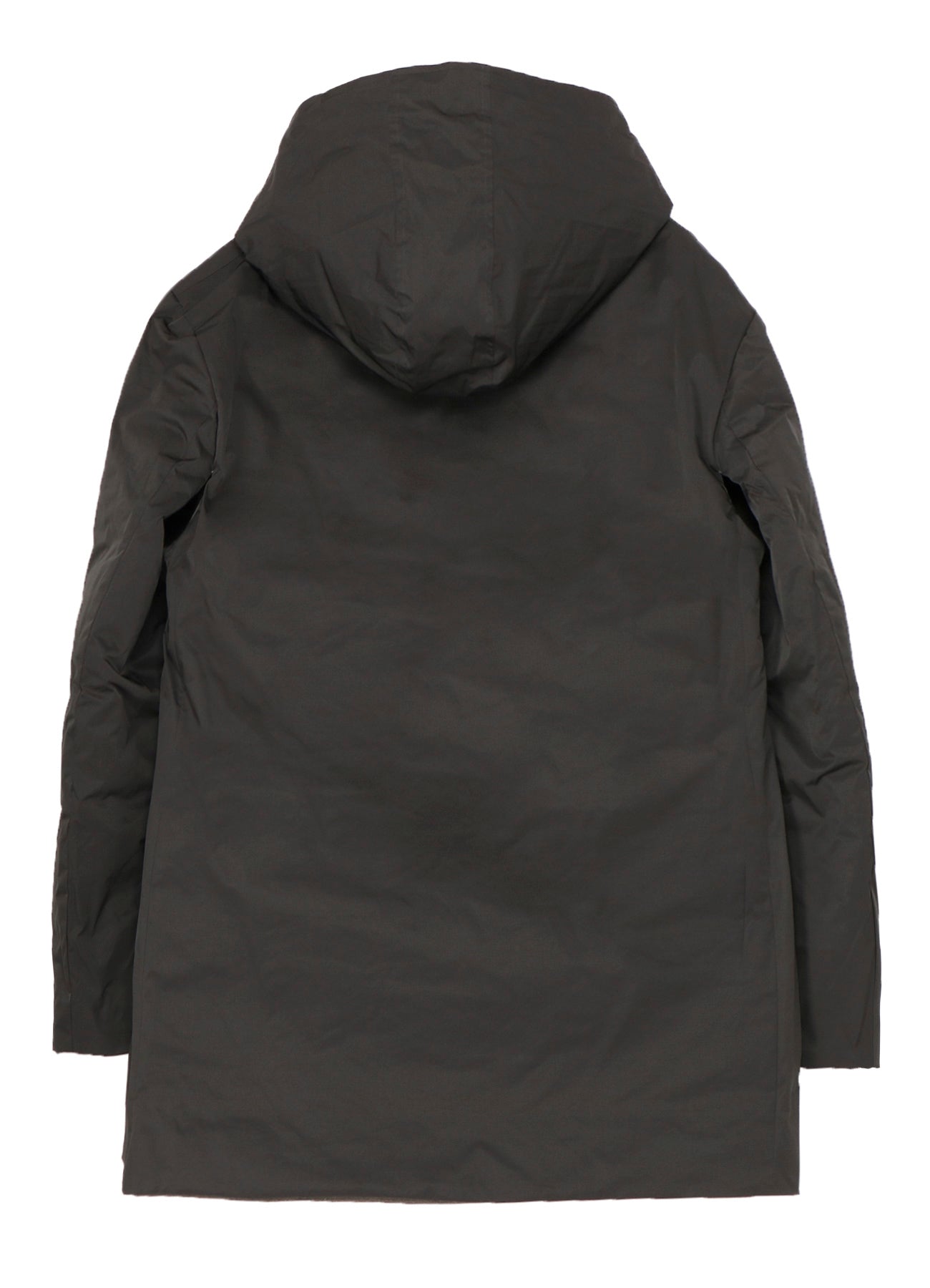 SILK LINEN DIAGONAL PADDED HOODED JACKET