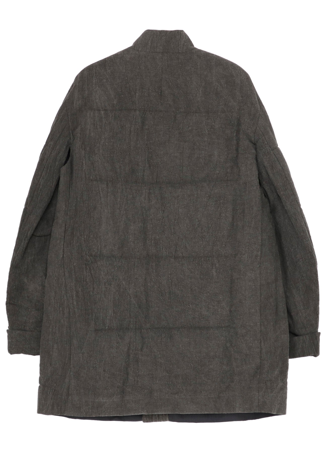 COTTON LINEN INKED HORIZONTAL PADDED LONG JACKET