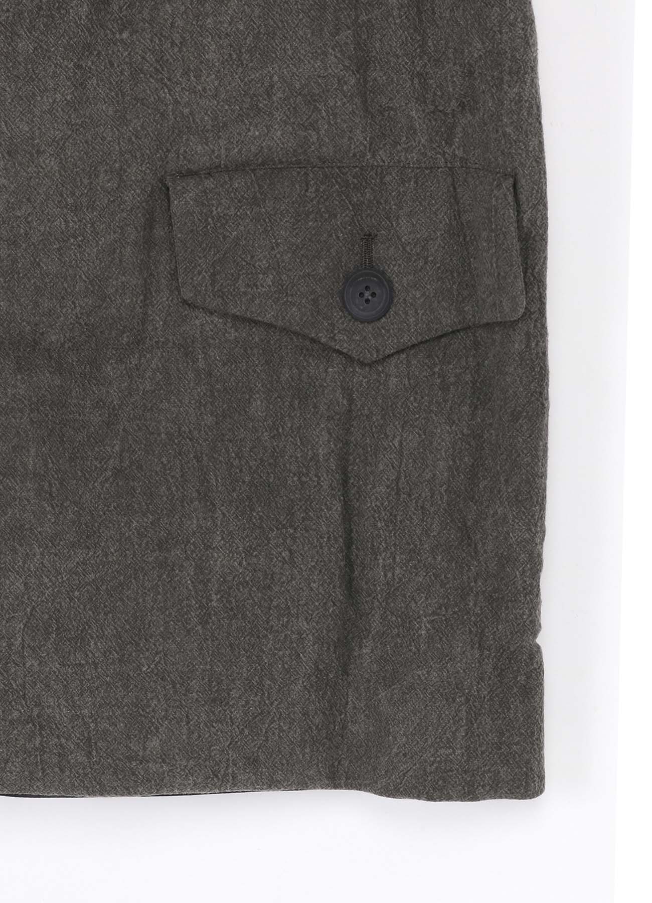 COTTON LINEN INKED HORIZONTAL PADDED LONG JACKET