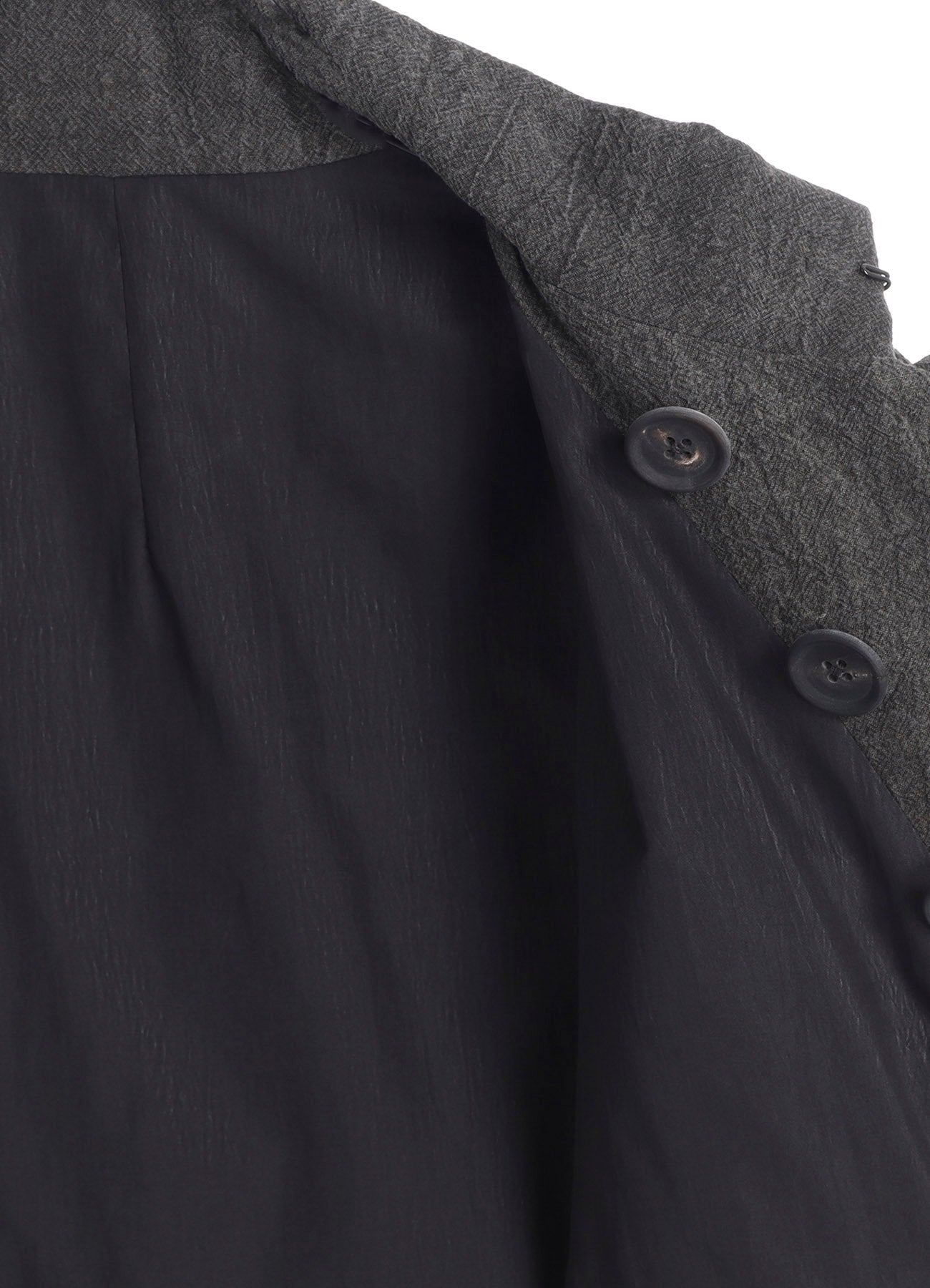 COTTON LINEN INKED HORIZONTAL PADDED LONG JACKET