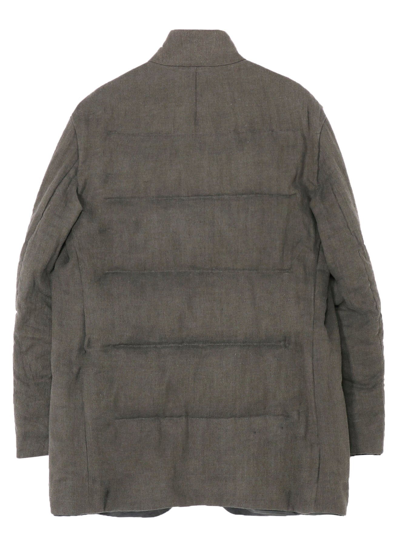 SILK LINEN INKED HORIZONTAL PADDED STAND JACKET
