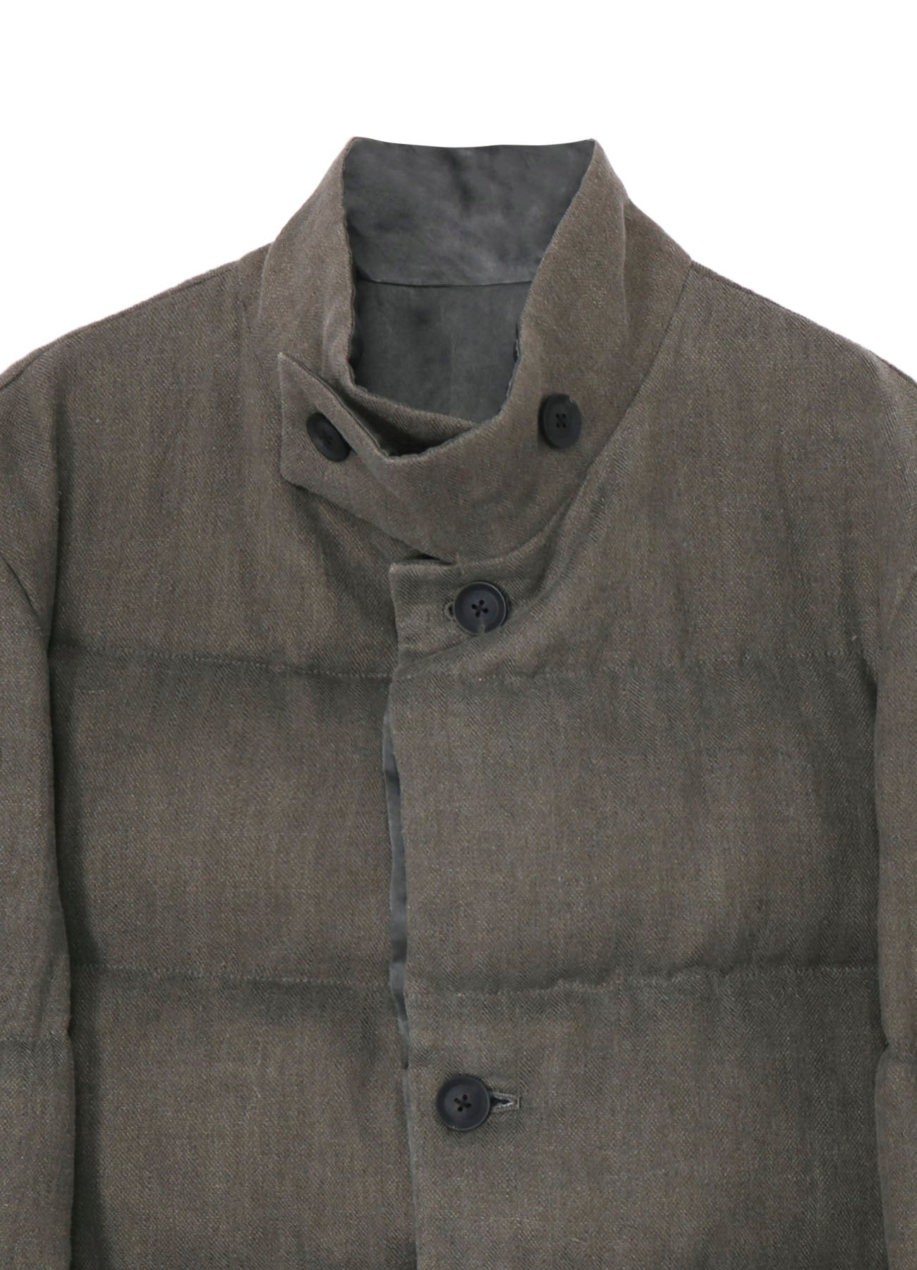 SILK LINEN INKED HORIZONTAL PADDED STAND JACKET