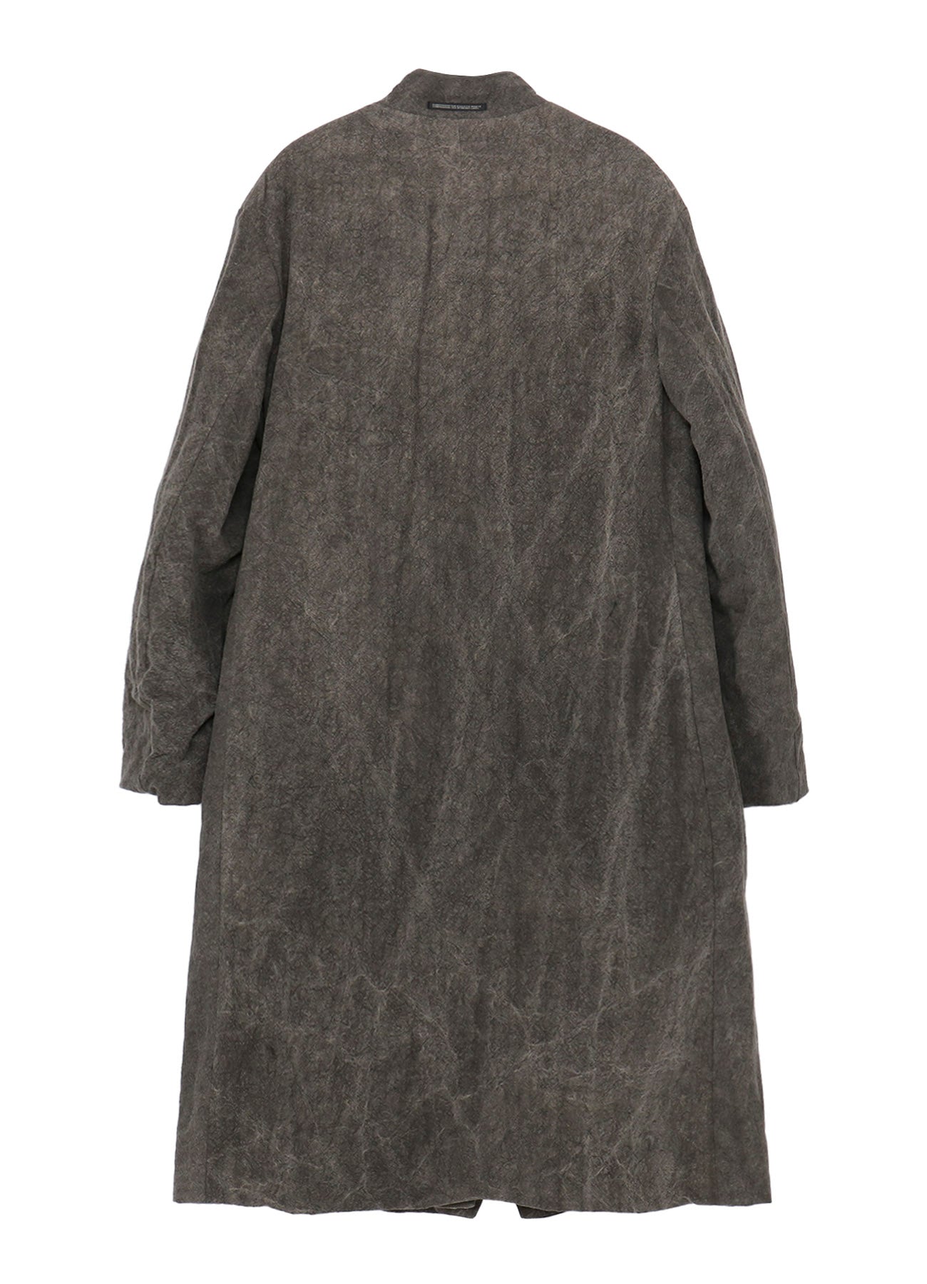 SILK LINEN 3BUTTONS DIAGONAL PADDED LONG JACKET