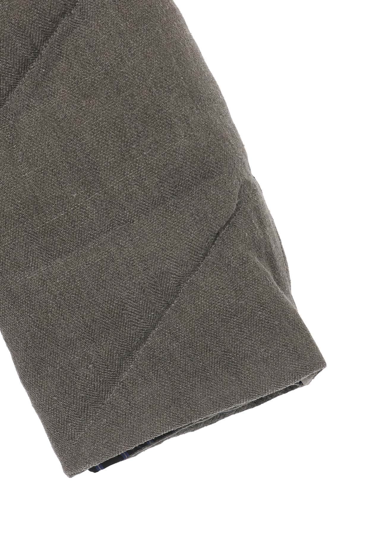 SILK LINEN 3BUTTONS DIAGONAL PADDED LONG JACKET