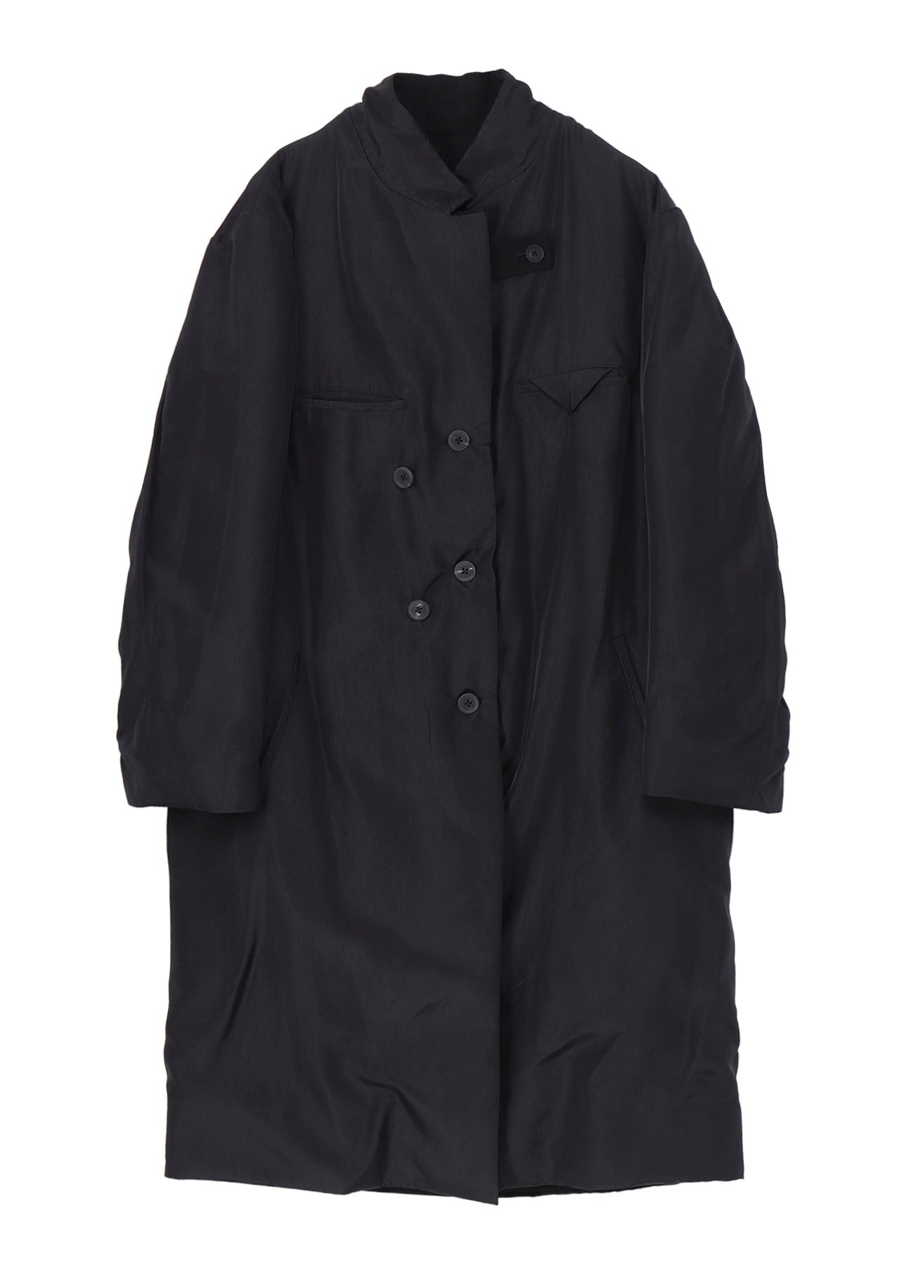 SILK DENIM 3BUTTONS DIAGONAL PADDED LONG JACKET