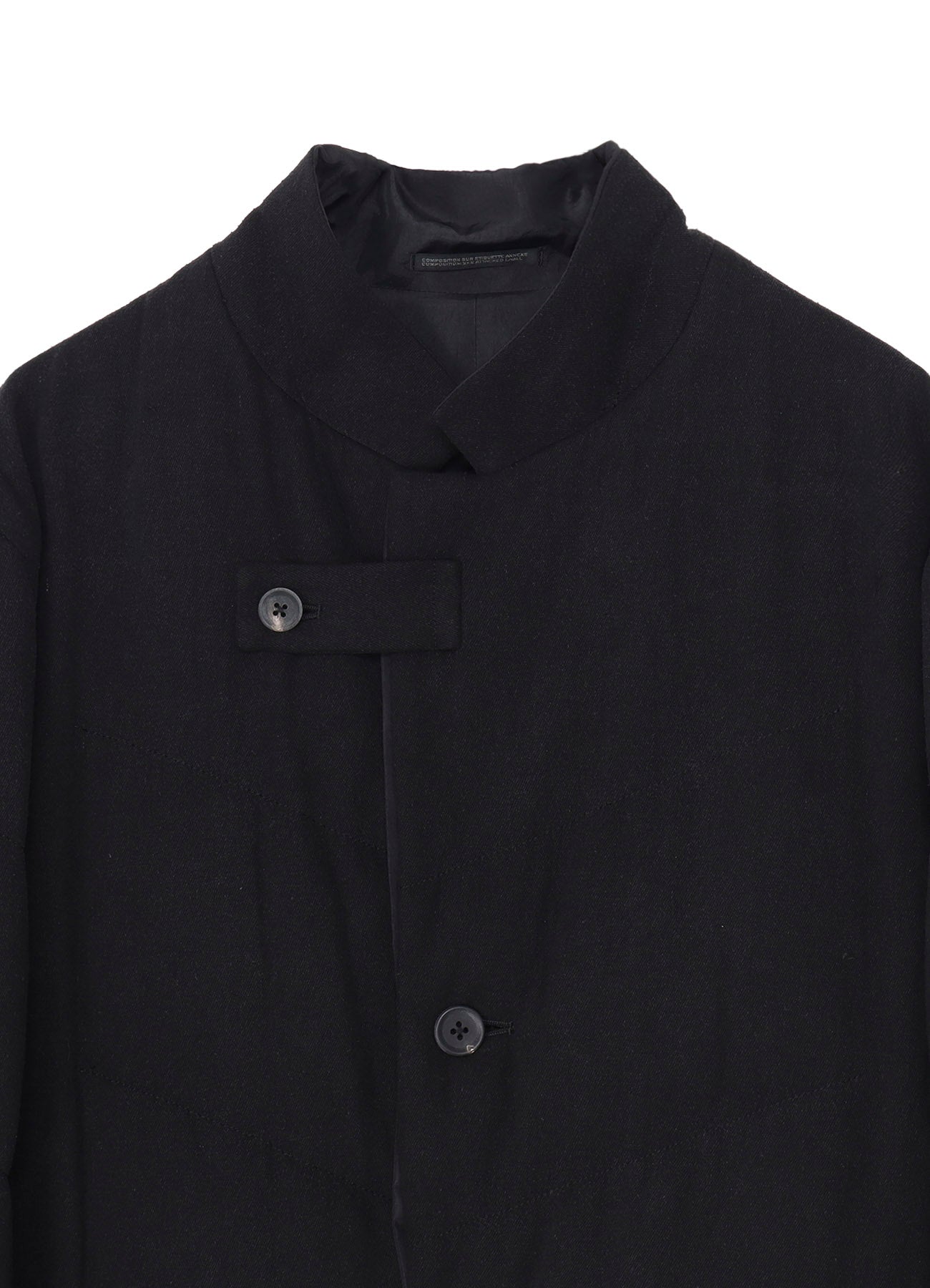 SILK DENIM 3BUTTONS DIAGONAL PADDED LONG JACKET