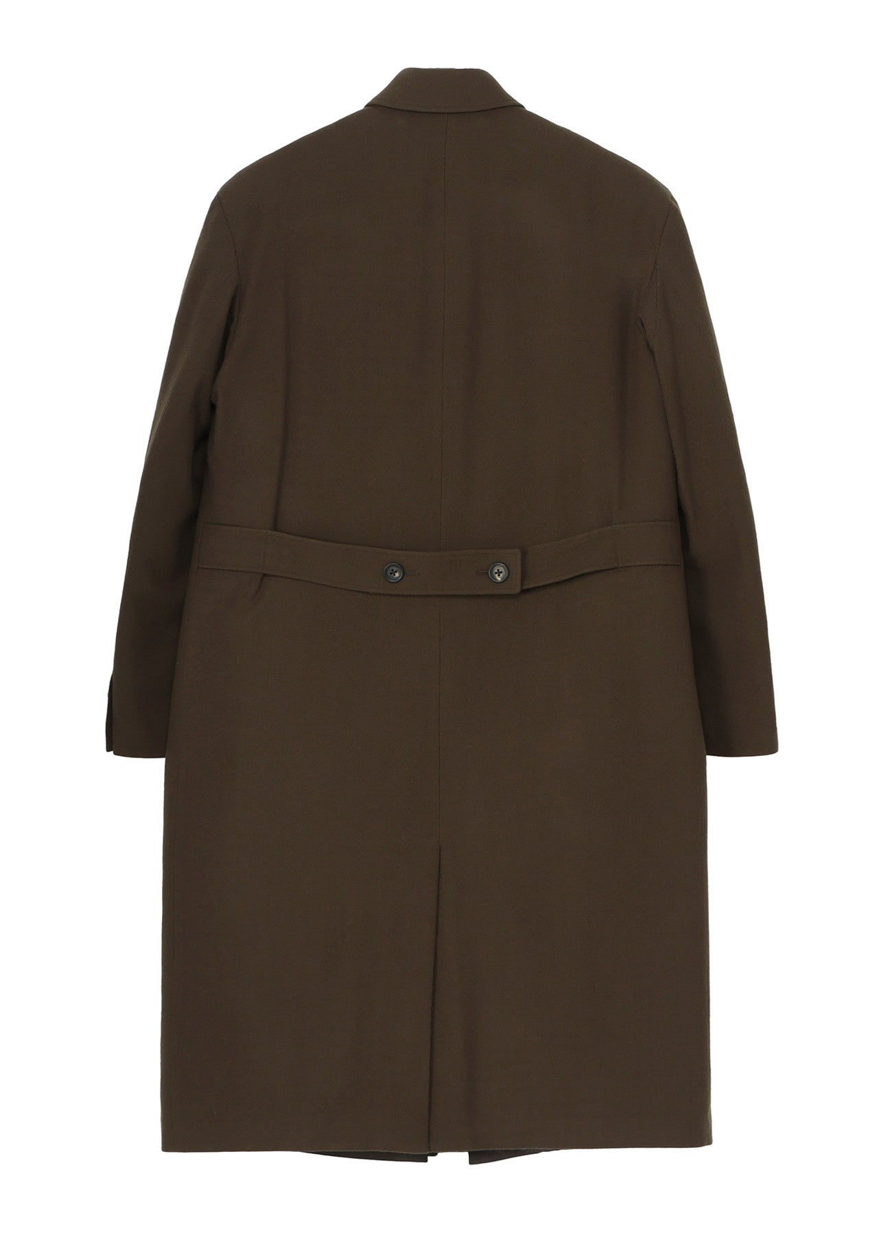FLANNEL KHAKI BELTED LONG JACKET WITH LINER