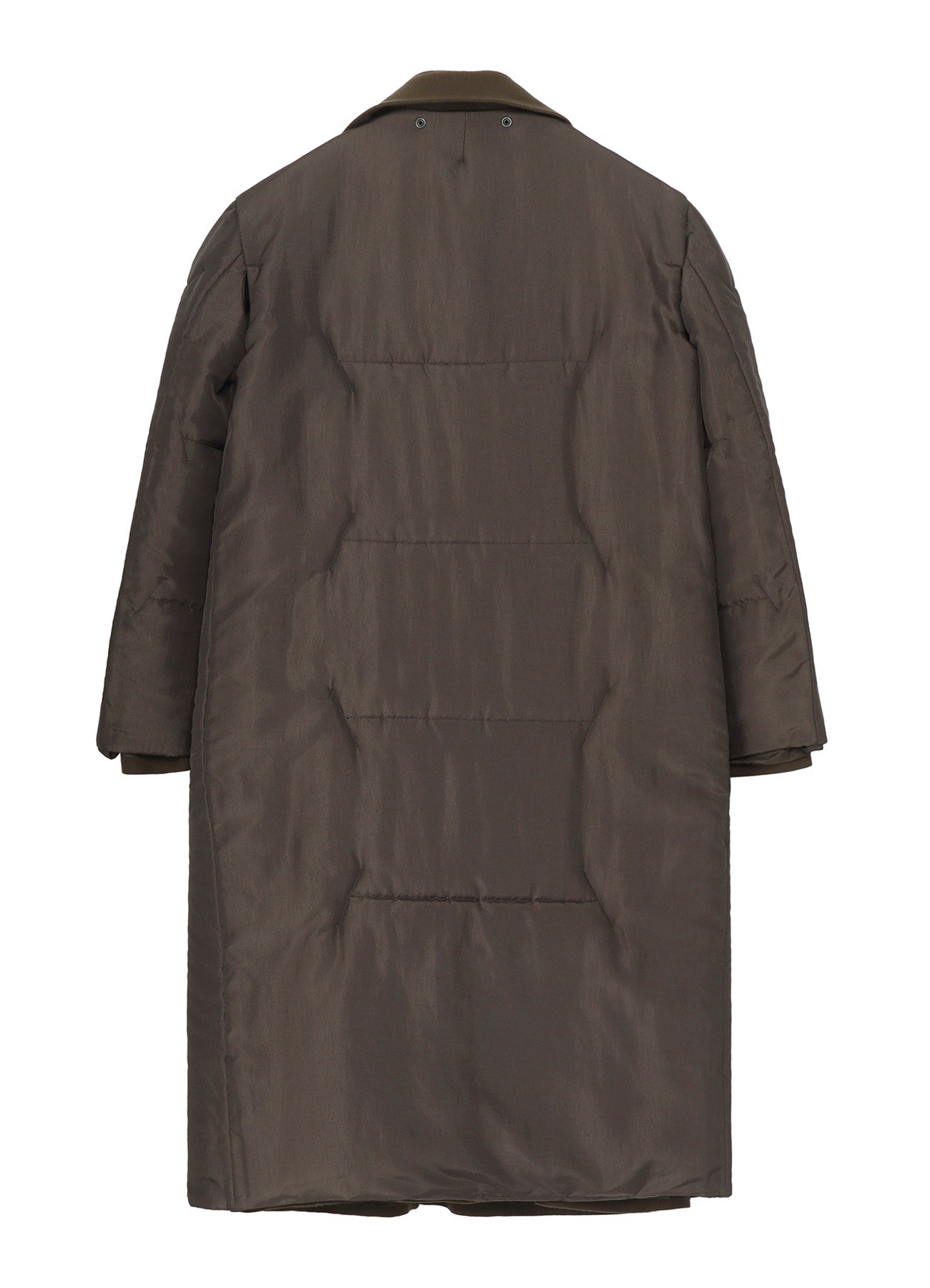 FLANNEL KHAKI BELTED LONG JACKET WITH LINER