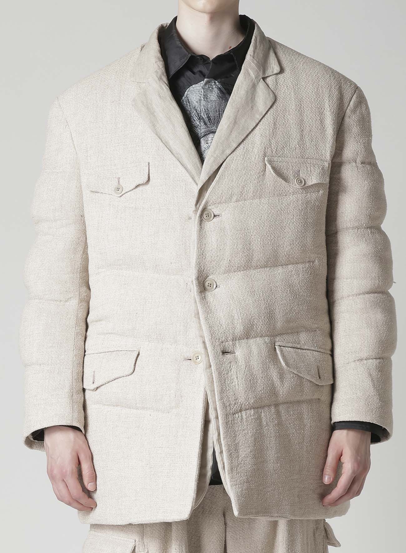 SILK LINEN TWEED JACKET WITH LINER